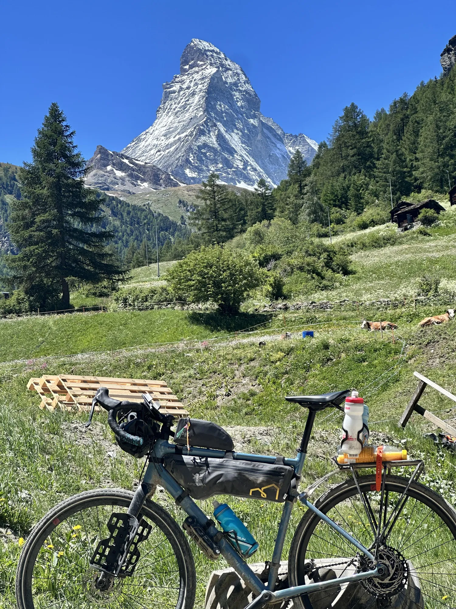 Road my bike to the Matterhorn on a 2 month European tour